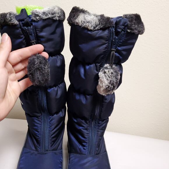 NWT PAJAR Navy Puffer Faux Fur Waterproof Insulated Tall Snow Boots Sz 10 - Picture 12 of 16